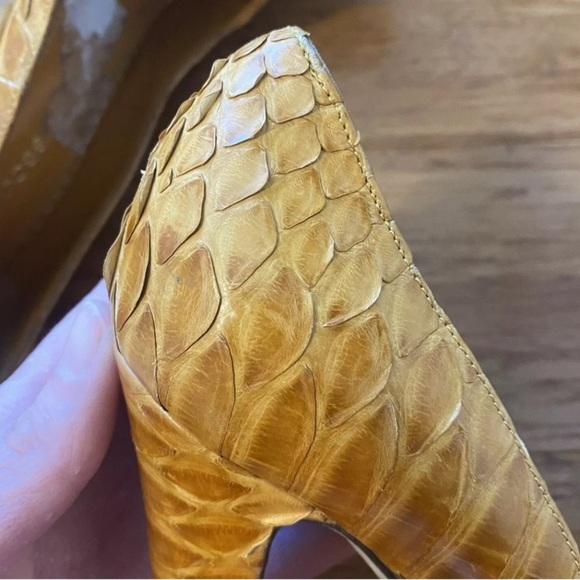 Sergio Rossi Snake Print Platform Heels Size 5 High Heel Pumps Designer Shoes - Picture 11 of 15